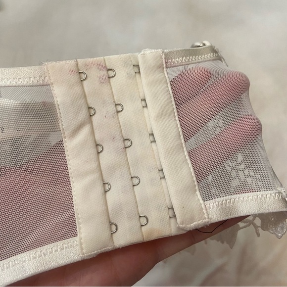 New! For Love And Lemons Twinkle Rose Lace Bra Cream rhinestone 1341 - Picture 6 of 11